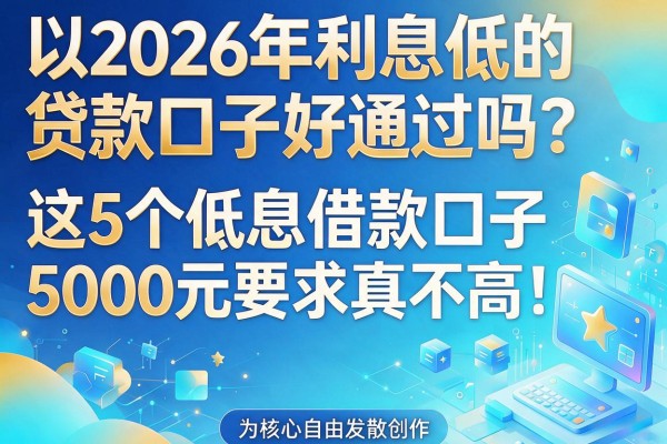 2026年利息低的贷款口子好通过吗？这5个低息借款口子5000元要求真不高！