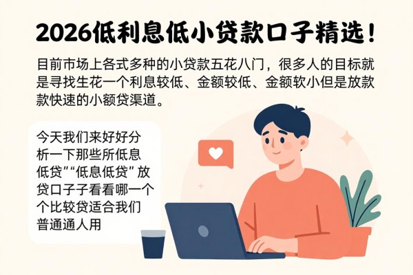 2026低利息低小额贷款口子精选！急需1000元就盘这5家