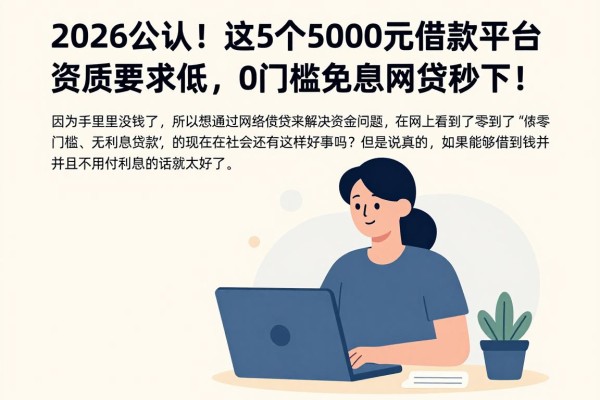 2026公认！这5个5000元借款平台资质要求低，0门槛免息网贷秒下！