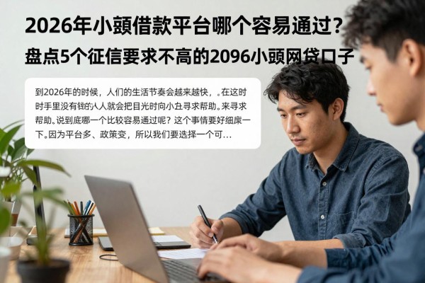 2026年小额借款平台哪个容易通过?盘点5个征信要求不高的2026小额网贷口子