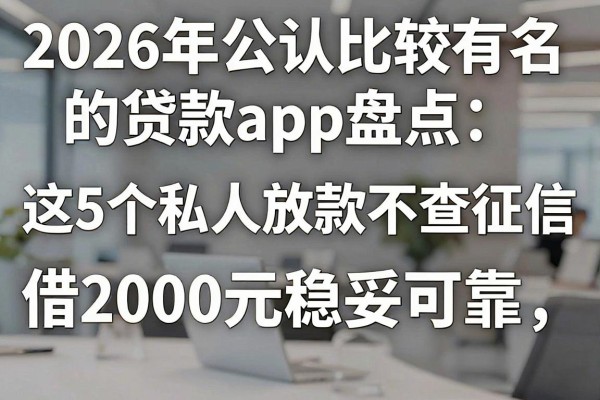 2026年公认比较有名的贷款app盘点:这5个私人放款不查征信,借2000元稳妥可靠