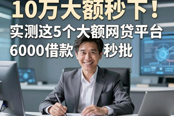 10万大额秒下!实测这5个大额网贷平台,6000借款也能秒批