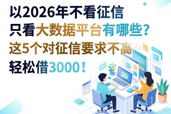 2026年不看征信只看大数据的借款平台有哪些？这5个对征信要求不高，轻松借3000！