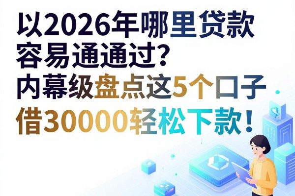 2026年哪里贷款容易通过？内幕级盘点这5个口子，借30000轻松下款！