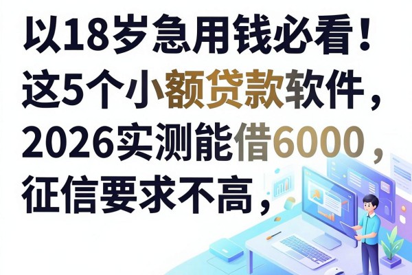 18岁急用钱必看!这5个小额贷款软件2026实测能借6000,征信要求不高