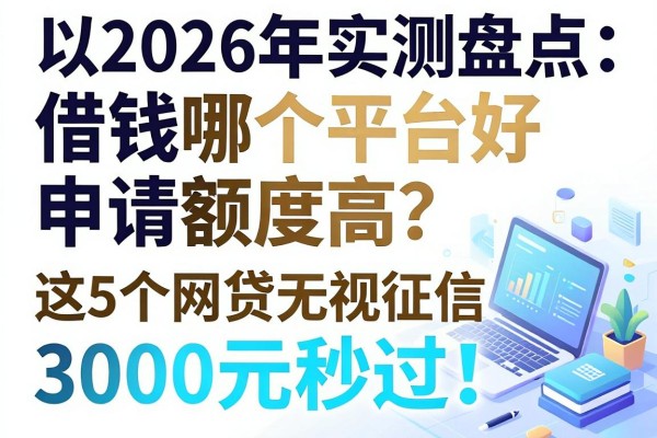 2026年实测盘点:借钱哪个平台好申请额度高?这5个网贷无视征信、3000元秒过!