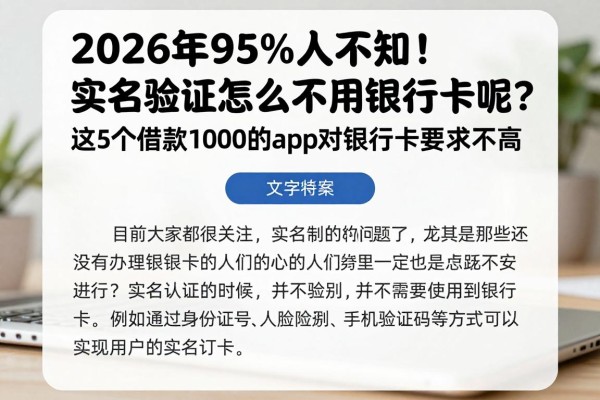 2026年95%人不知！实名验证怎么不用银行卡呢？这5个借款1000的app对银行卡要求不高