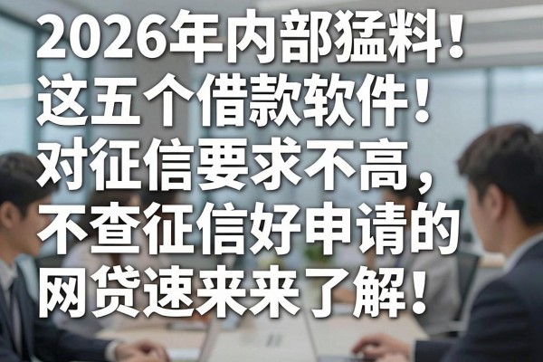 2026年内部猛料!这五个借款软件对征信要求不高,不查征信好申请的网贷速来了解
