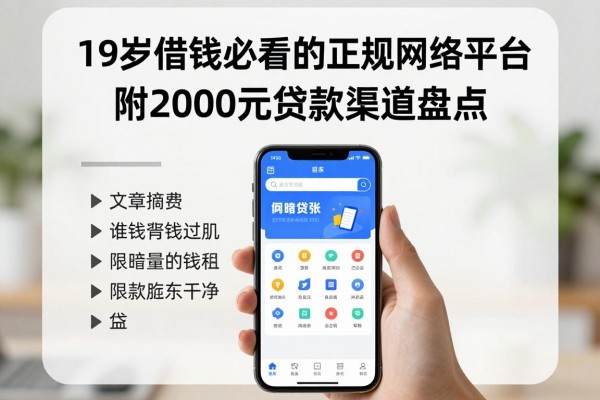 19岁借钱必看的正规网络平台,附2000元贷款渠道盘点