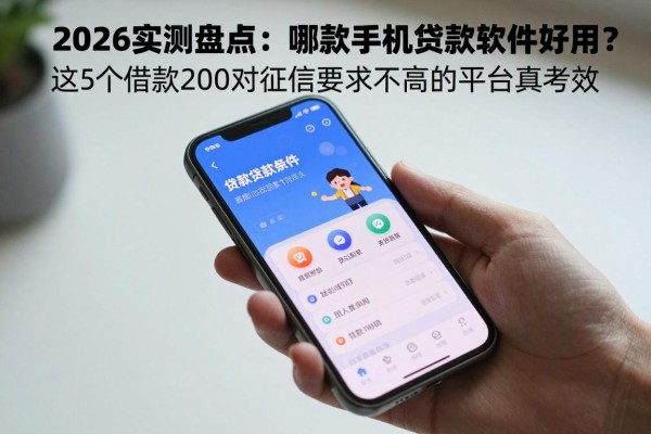 2026实测盘点:哪款手机贷款软件好用?这5个借款2000对征信要求不高的平台真给力