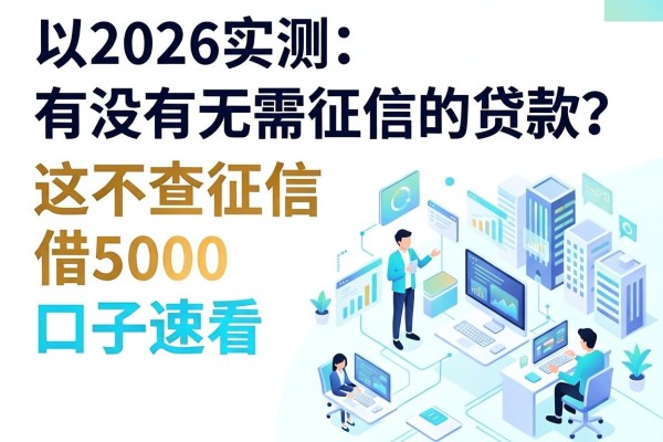 2026实测：有没有无需征信的贷款？这5个不查征信借5000的口子速看