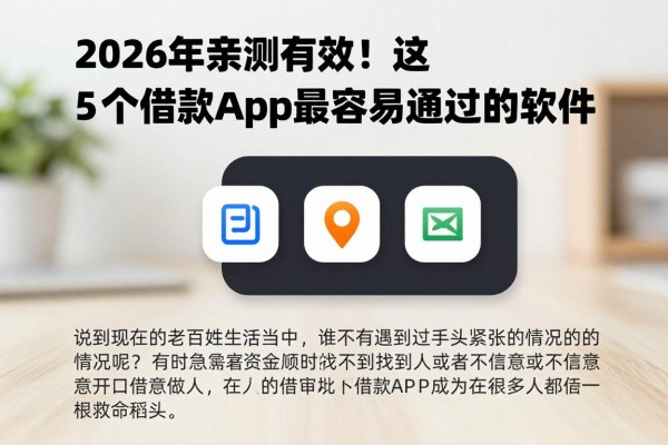 2026年亲测有效!这5个借款app最容易通过的软件,零门槛不查芝麻信用卡速看