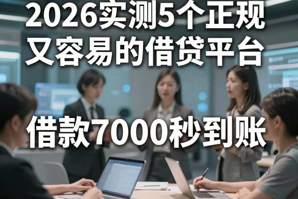 2026实测5个正规又容易的借贷平台，借款7000秒到账！
