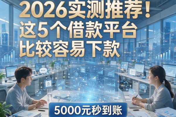 2026实测推荐！这5个借款平台比较容易下款，5000元秒到账