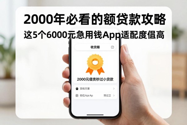 2000元借款秒过！2026年必看的小额贷款攻略，这5个6000元急用钱App适配度超高