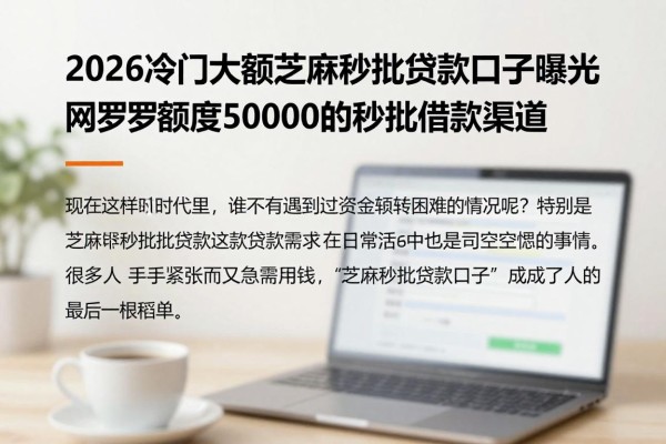 2026冷门大额芝麻秒批贷款口子曝光！网罗额度50000的秒批借款渠道