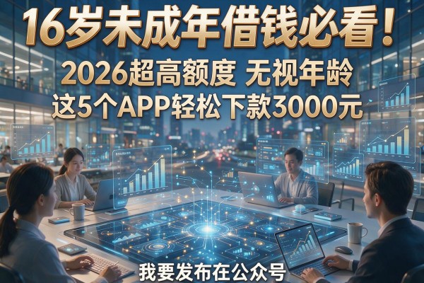 16岁未成年借钱必看！2026超高额度无视年龄，这5个APP轻松下款3000元