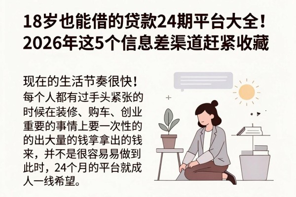 18岁也能借的贷款24期平台大全!2026年这5个信息差渠道赶紧收藏