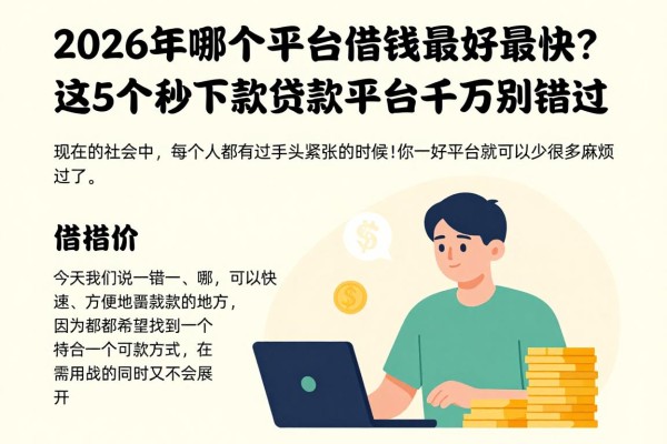 2026年哪个平台借钱最好最快？这5个秒下款贷款平台千万别错过！