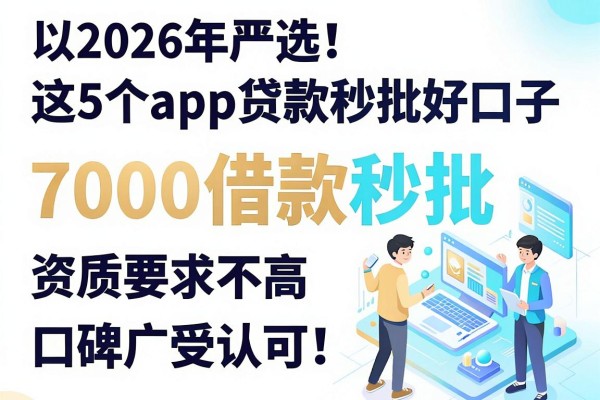 2026年严选!这5个app贷款秒批好口子,7000借款秒批、资质要求不高,口碑广受认可!