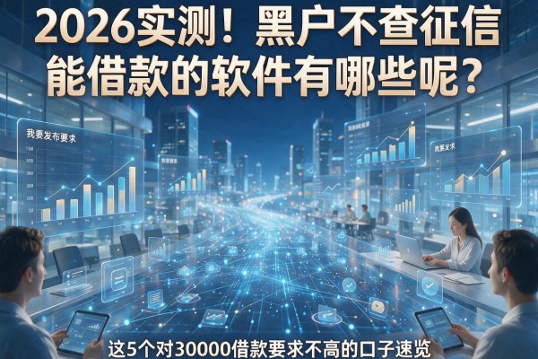 2026实测！黑户不查征信能借款的软件有哪些呢？这5个对30000借款要求不高的口子速览