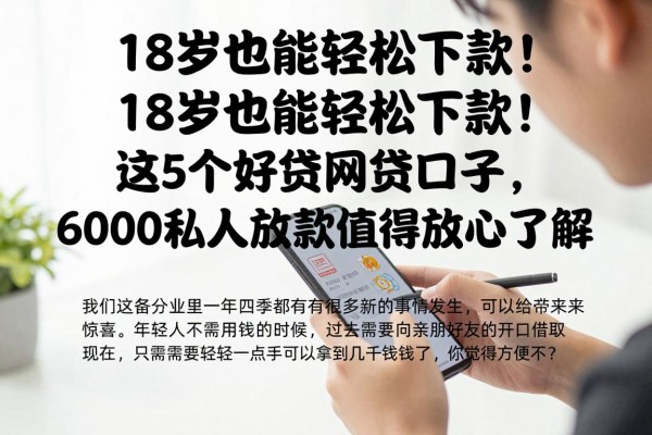 18岁也能轻松下款!这5个好贷网贷口子,6000私人放款值得放心了解
