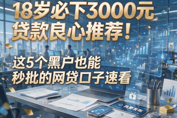18岁必下3000元贷款良心推荐！这5个黑户也能秒批的网贷口子速看