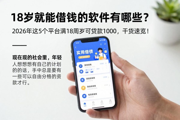 18岁就能借钱的软件有哪些?2026年这5个平台满18周岁可贷款1000,干货速览!