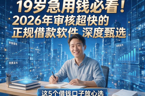 19岁急用钱必看！2026年审核超快的正规借款软件深度甄选，这5个借钱口子放心选！