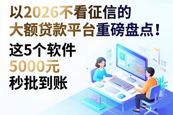 2026不看征信的大额贷款平台重磅盘点!这5个软件5000元秒批到账,千万别错过
