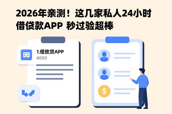 2026年亲测！这几家私人24小时借款APP秒过4000，体验超棒
