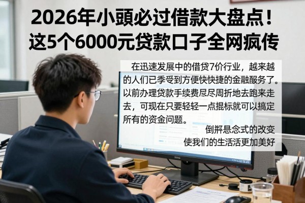 2026年小额必过借款大盘点！这5个6000元贷款口子全网疯传