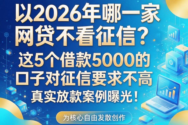 2026年哪一家网贷不看征信？这5个借款5000的口子对征信要求不高，真实放款案例曝光！