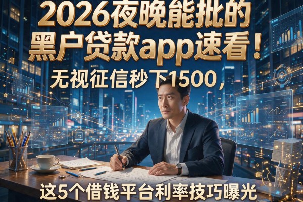 2026夜晚能批的黑户贷款app速看！无视征信秒下1500，这5个借钱平台利率技巧曝光