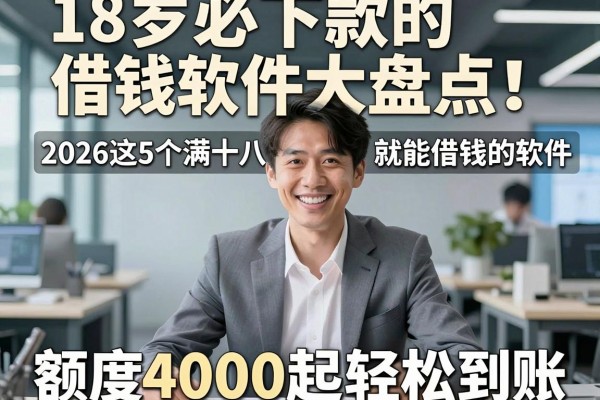 18岁必下款的借钱软件大盘点!2026这5个满十八就能借钱的软件,额度4000起轻松到账