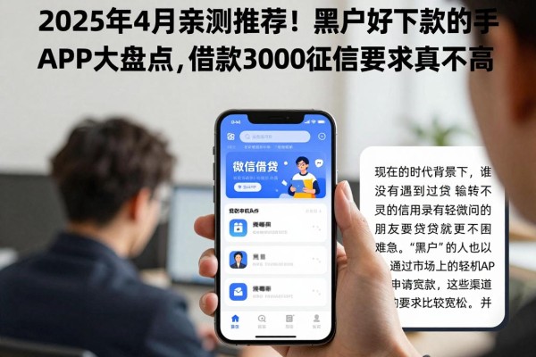 2025年4月亲测推荐!黑户好下款的手机APP大盘点,这几家借款3000征信要求真不高