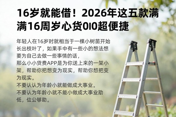 16岁就能借！2026年这五款满16周岁小额贷款app，借款6000超便捷