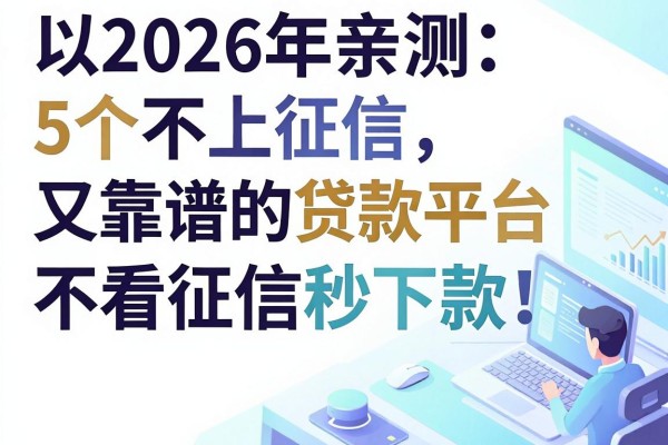 2026年亲测：5个不上征信又靠谱的贷款平台，不看征信秒下款！