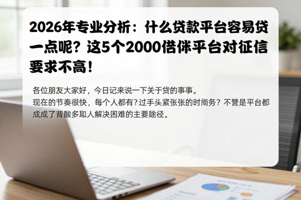 2026年专业分析：什么贷款平台容易贷一点呢？这5个2000借款平台对征信要求不高！