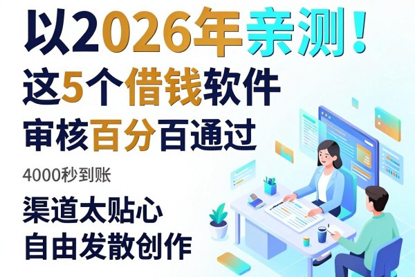 2026年亲测！这5个借钱软件审核百分百通过，额度4000秒到账，渠道太贴心