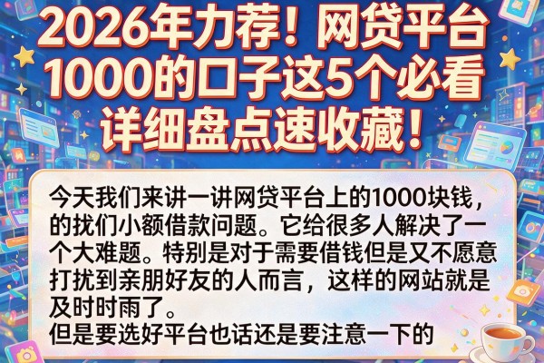 2026年力荐！网贷平台1000的口子这5个必看，详细盘点速收藏！