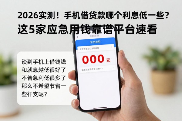 2026实测!手机借钱贷款哪个利息更低一些?这5家应急用钱靠谱平台速看