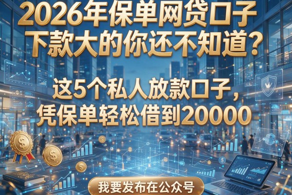 2026年保单网贷口子下款大的你还不知道？这5个私人放款口子，凭保单轻松借到20000！