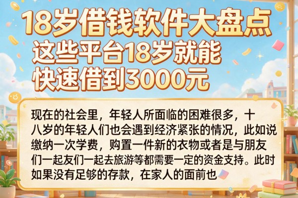 18岁借钱软件大盘点，这些平台18岁就能快速借到3000元