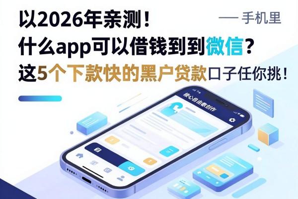 2026年亲测!手机里什么app可以借钱到微信?这5个下款快的黑户贷款口子任你挑!