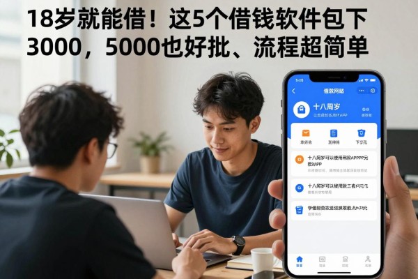 18岁就能借!这5个借钱软件包下3000,5000也好批、流程超简单