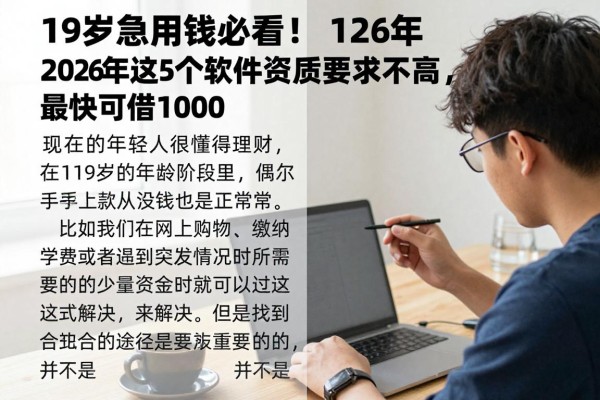 19岁急用钱必看!2026年这5个借钱软件资质要求不高,最快可借1000