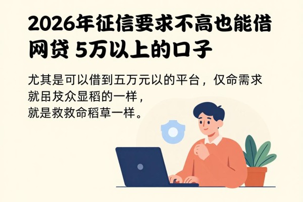 2026年征信要求不高也能借，网贷5万以上的口子这几家细节很到位
