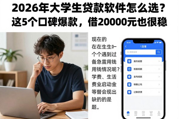 2026年大学生贷款软件怎么选?这5个口碑爆款,借20000元也很稳!