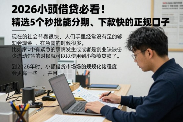 2026小额借贷必看！精选5个秒批能分期、下款快的正规口子